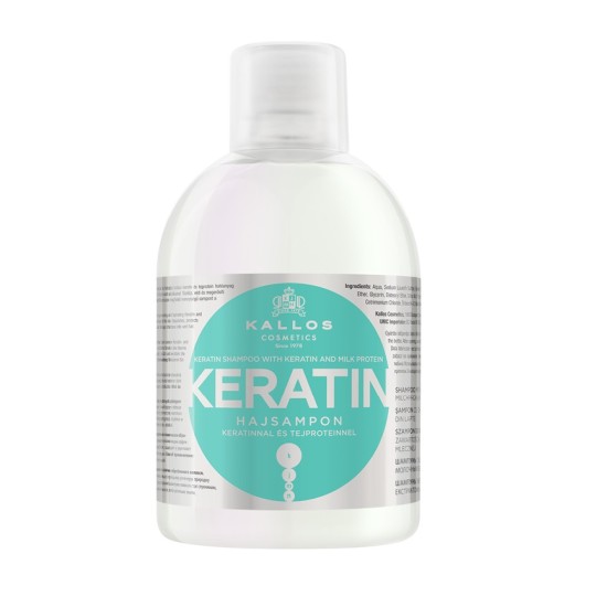 Kallos Keratin sampon keratinnal és tejproteinnel, 1 l